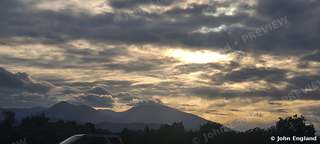 Evening Light over the Mountains – Evening light breaking over the mountains near Redding, Shasta County, CA, Jun 13, 2020.