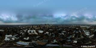 City Panorama Under Clouds – Aerial panorama under clouds.