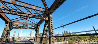 Truss Bridge and Skyline – Truss bridge framing downtown Sacramento, Sep 10, 2021.